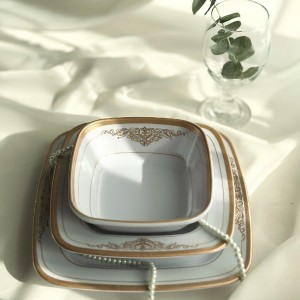 سرویس ۵۴ پارچه ده نفره چهارگوش |طرح زرین | تورزن