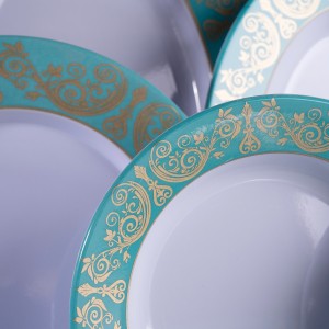 سرویس ۲۶ پارچه شش نفره گرد |طرح فیروزه | تورزن