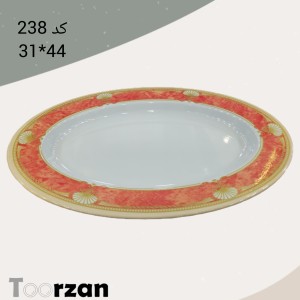 دیس  بیضی بزرگ | ترمه سفید |تورزن