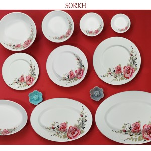 سرویس ۴۱ پارچه گرد |طرح گل سرخ | تورزن