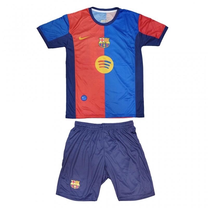 کیت پیراهن و شورت تیم بارسلونا مدل BARCA-FirstKit-2025