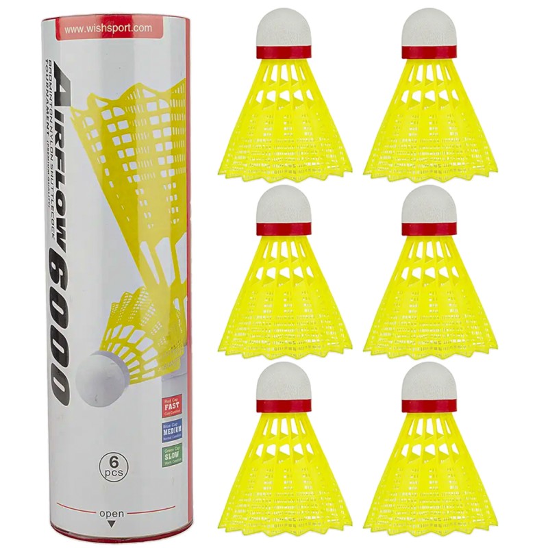 توپ بدمینتون ویش مدل AIRFLOW RED CAP-6000 بسته 6 عددی