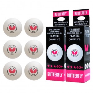 توپ پینگ پنگ طرح باترفلای مدل سه ستاره +40 BUTTERFLY 3STAR بسته 6 عددی