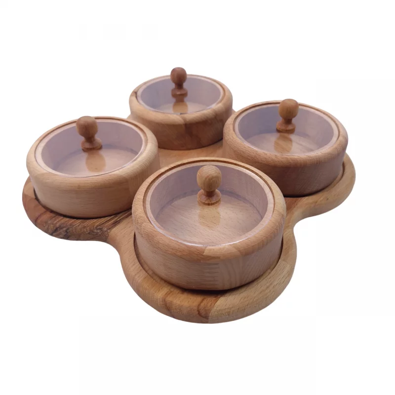 جعبه پذیرایی 4 خانه درب پلکسی گرد با استند کد WD5829