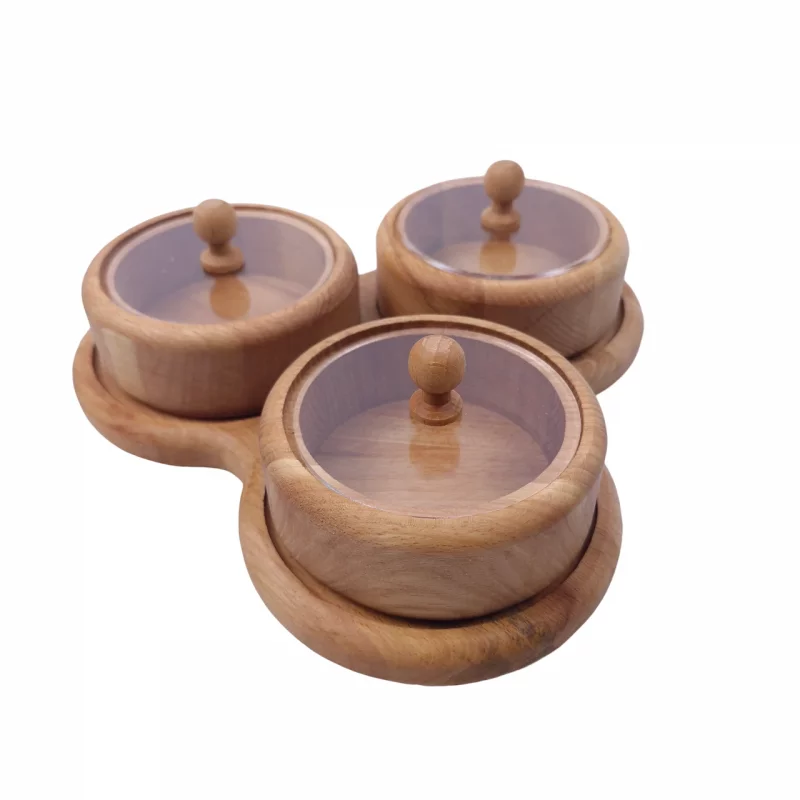 جعبه پذیرایی 3 خانه درب پلکسی گرد با استند کد WD5830