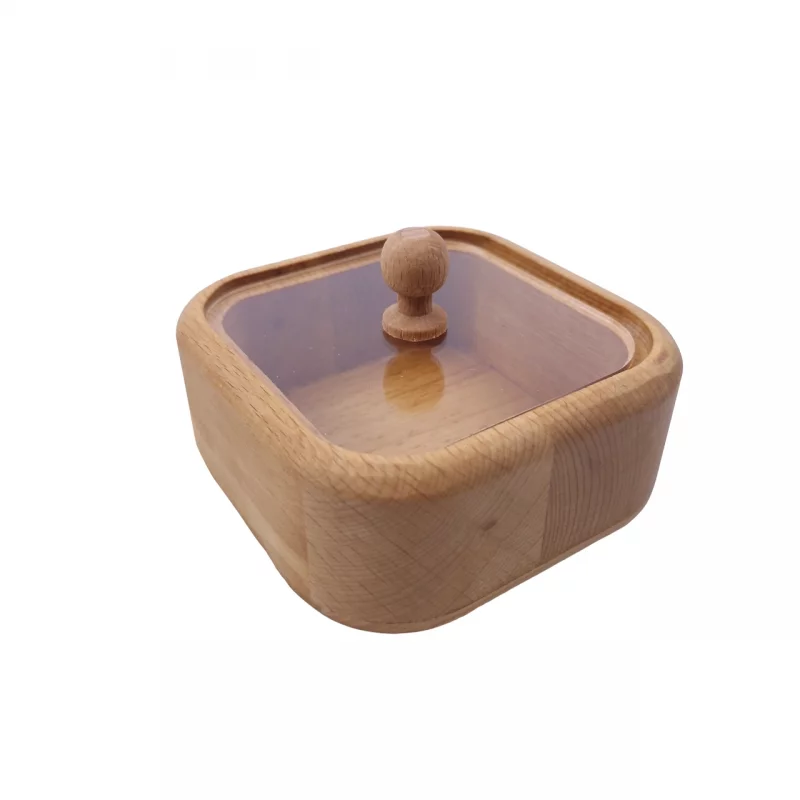 قندان چوبی مربع درب پلکسی کد WD5831