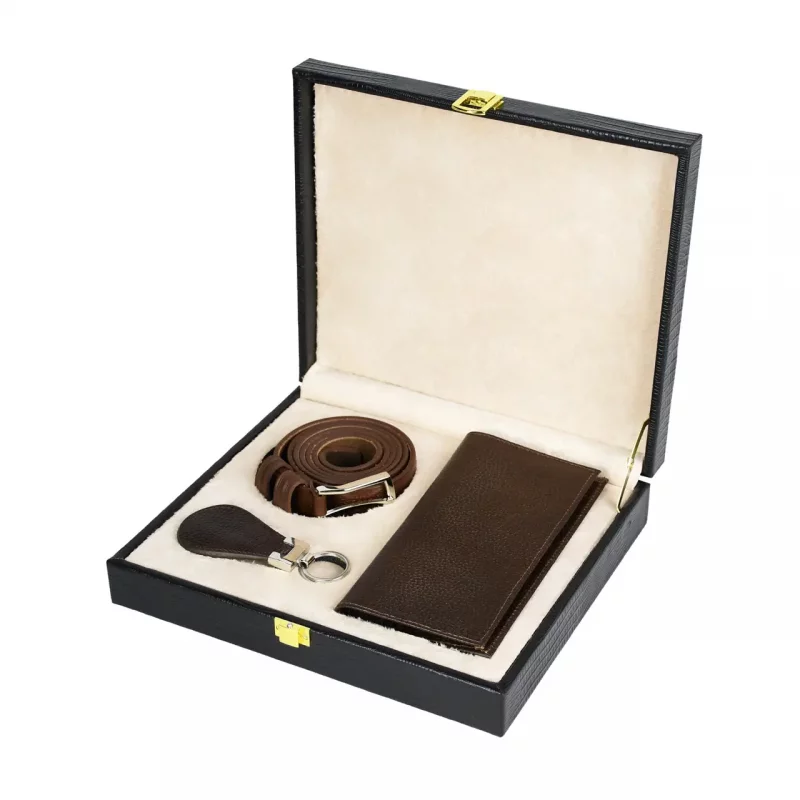 ست چرم قهوه ای ماکان کد PL5516