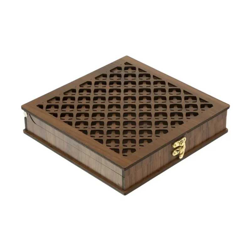 جعبه پذیرایی چوبی سری نگین کد BF007G