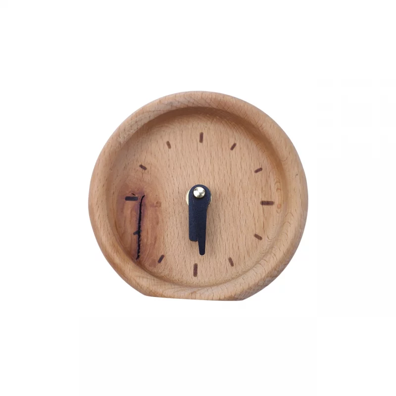 ساعت رومیزی چوبی گرد کد WD5834