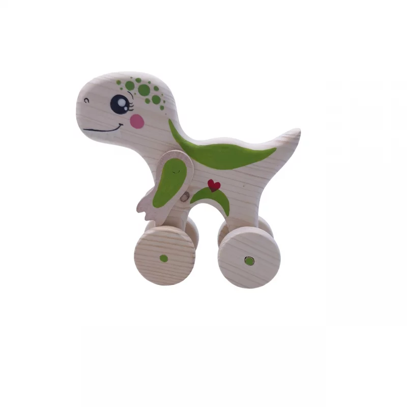 اسباب بازی چوبی دایناسور چرخدار کد WD5843