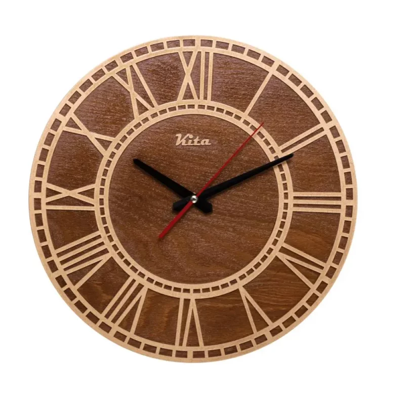 ساعت دیواری چوبی  مدل کلاسیک   کد ck 601 tc