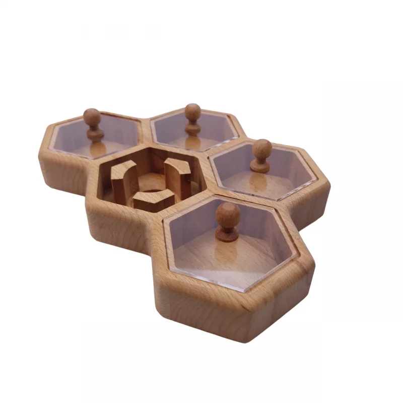 جعبه پذیرایی زنبوری 5 خانه درب پلکسی کد WD5851