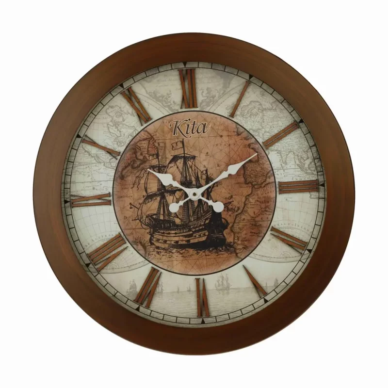 ساعت دیواری تلفیق چرم و چوبی مدل آنتیک کد۷۰۲