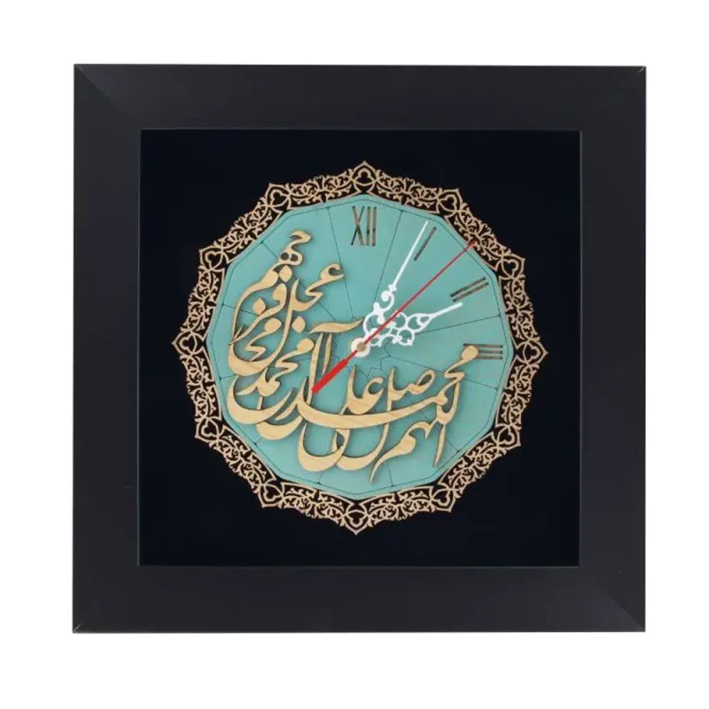 ساعت دیواری چوبی معرق کد TJ016