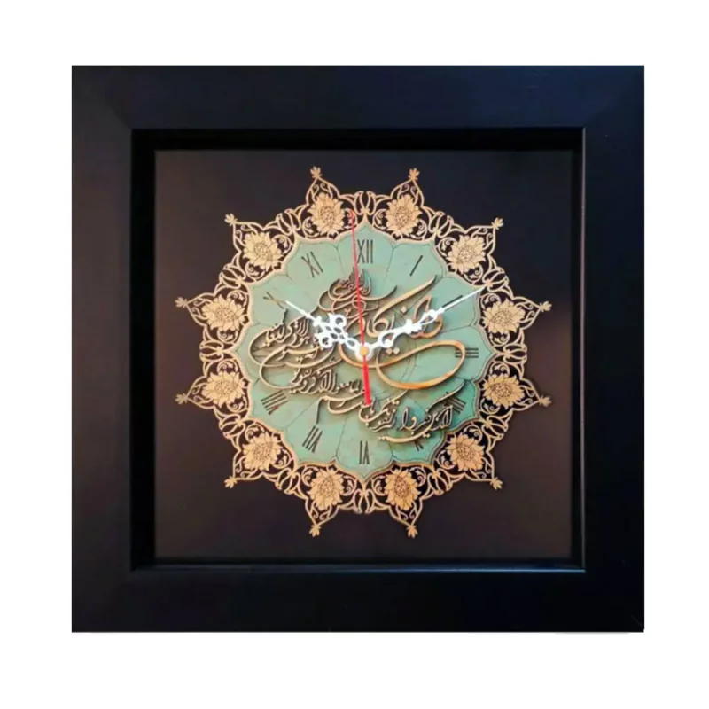 ساعت دیواری چوبی وان یکاد معرق کد TJ021