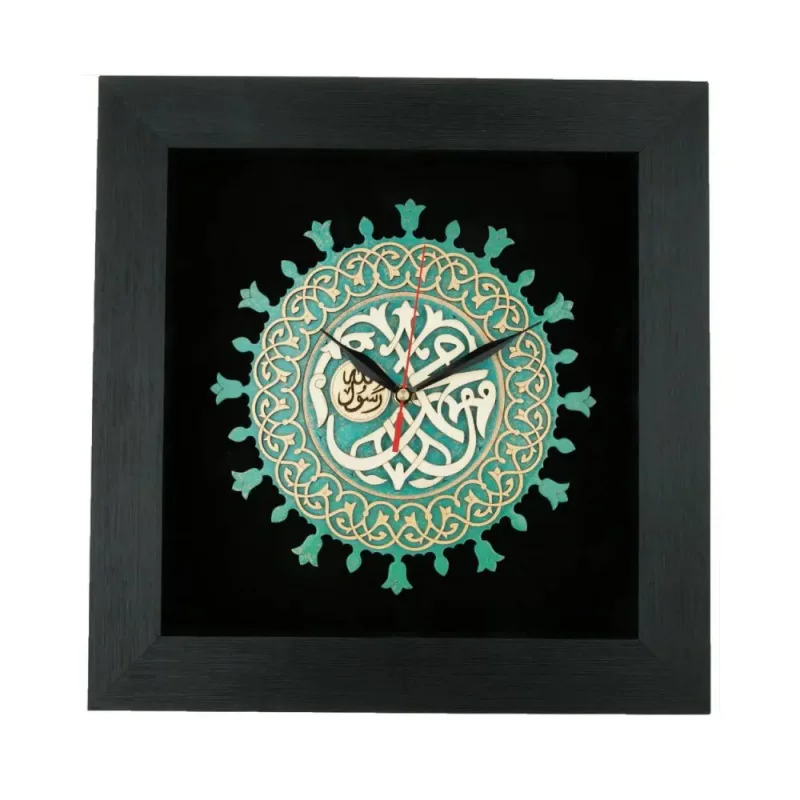 ساعت دیواری چوبی معرق کد TJ031