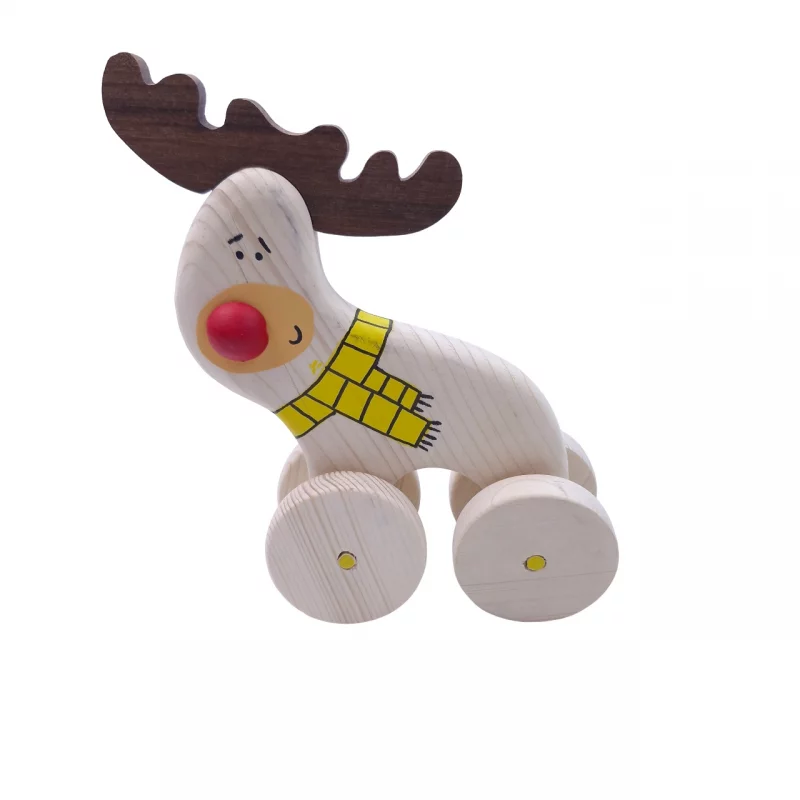 اسباب بازی چوبی طرح گوزن چرخدار کد WD5872