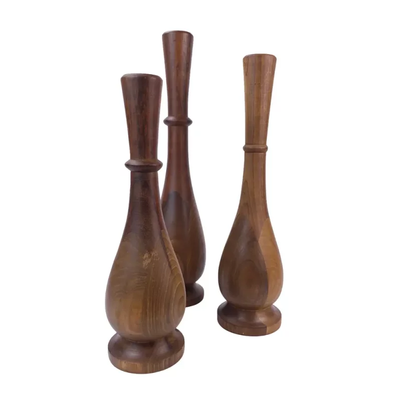 گلدان سه تایی چوبی دکوری کنار سالنی کد WD5783