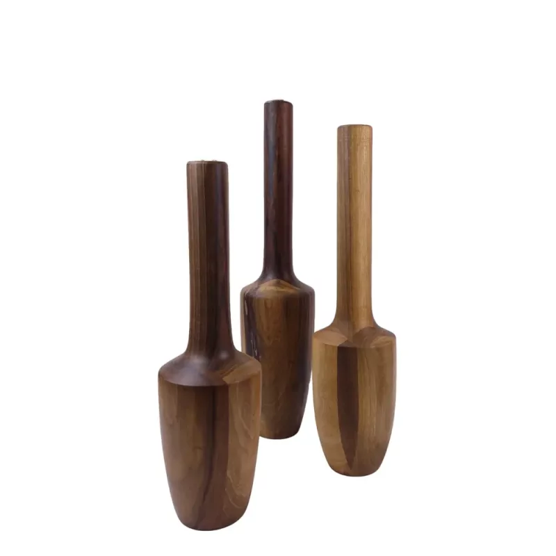 ست گلدان چوبی دکوری کنار سالن کد WD5785