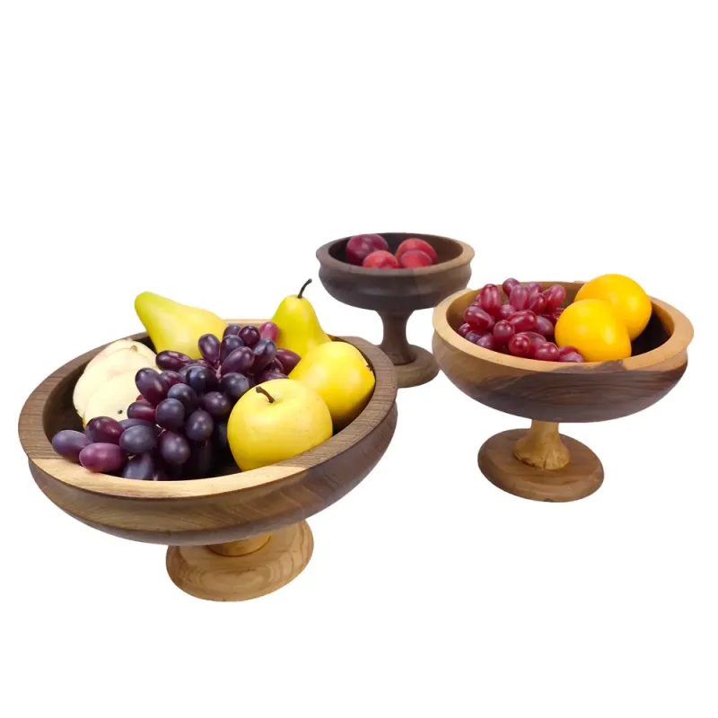 کاسه چوبی پایه دار کد WD5760