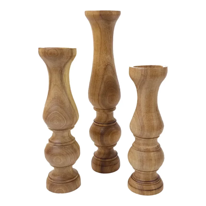 شمعدان چوبی سه عددی دکوری کد WD5765