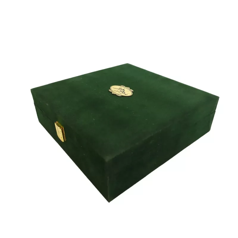 جعبه جیر مخمل سبز کد BJ5501