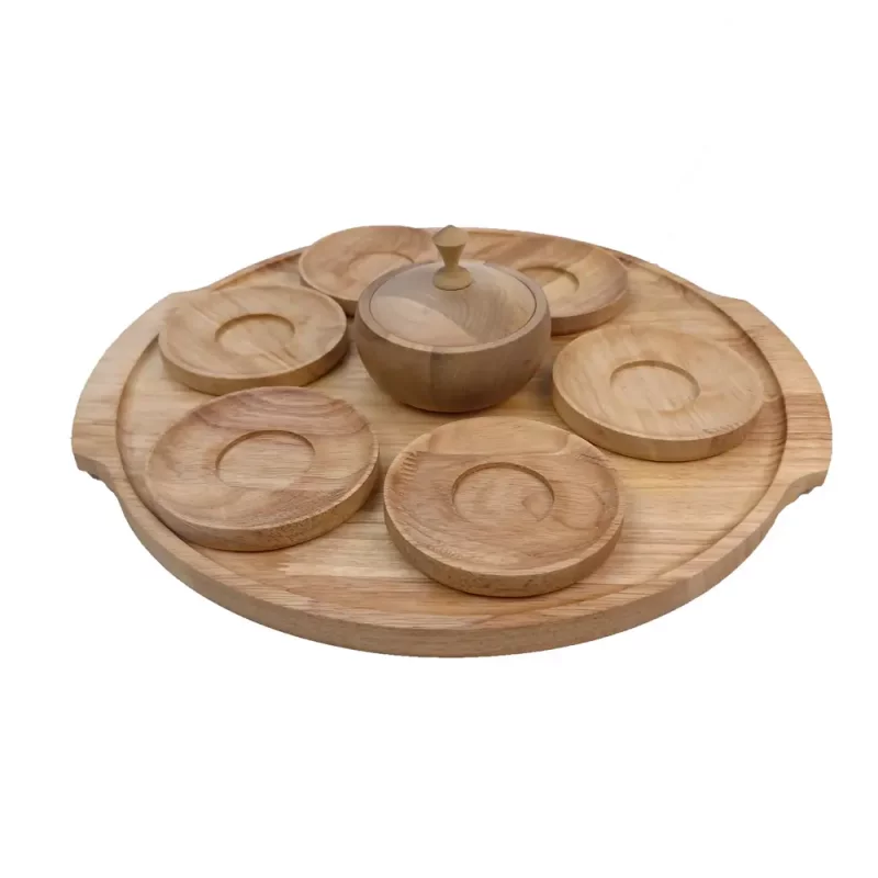 ست سینی گرد با نعلبکی و قندان کد WD5607