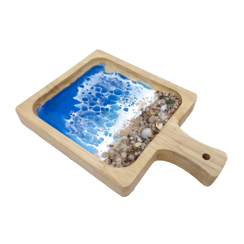 زیرلیوانی راکتی چوبی طرح دریا کد WD5606