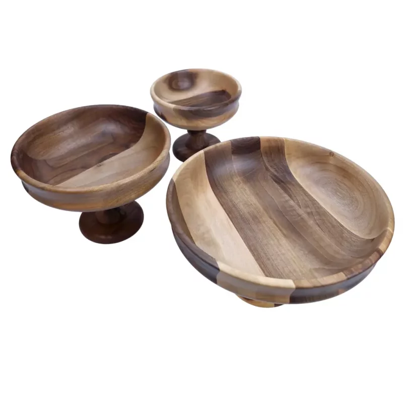 کاسه پایه دار چوبی کد WD5637