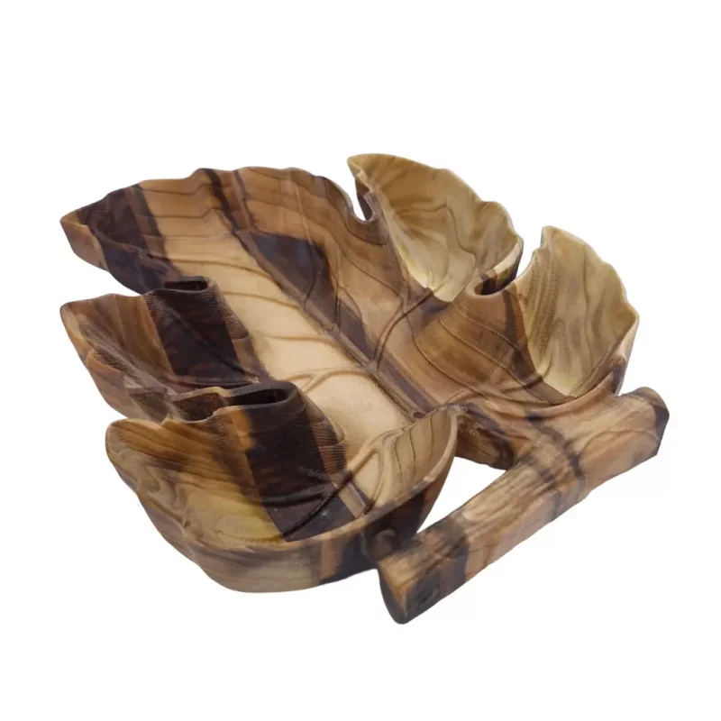 اردوخوری طرح برگ انگور رگه دار چوبی کد WD5677