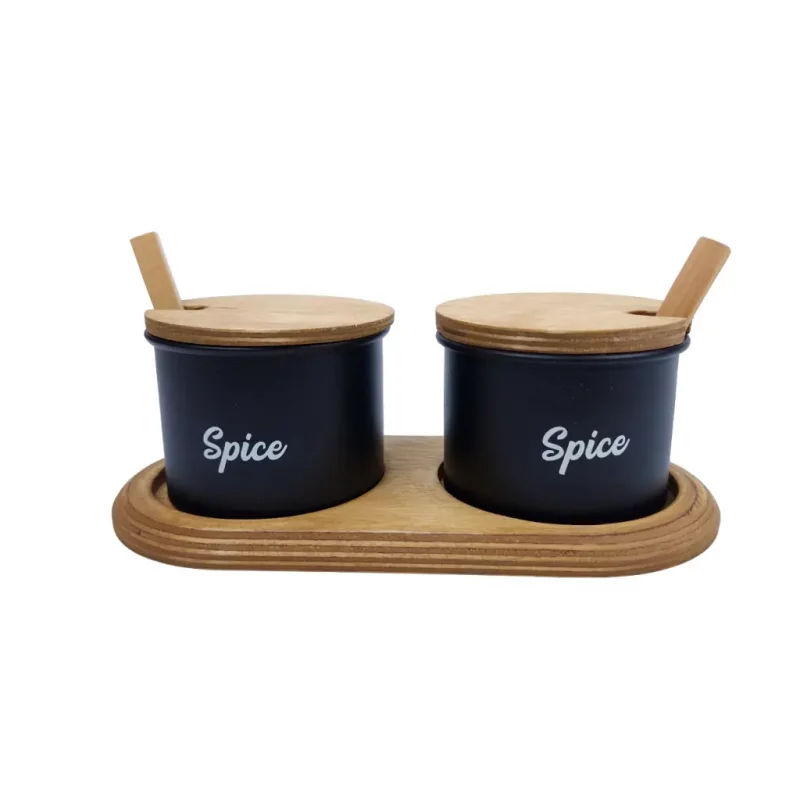 ست جا ادویه دو عددی چوبی کد WD5721