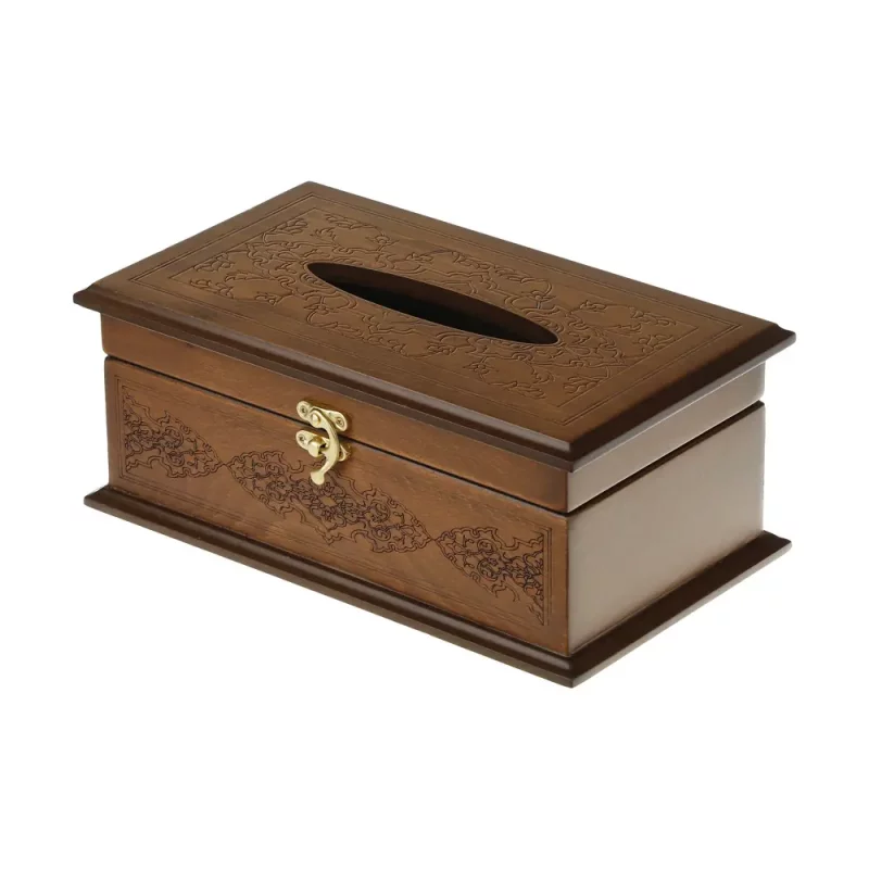 جعبه دستمال کاغذی چوبی مدل رویا کد BT034