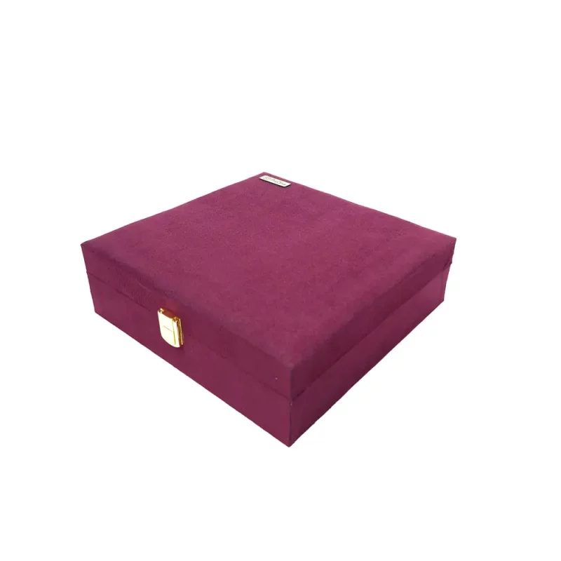 جعبه مخمل زعفران و هاون زرشکی کد BJ5504