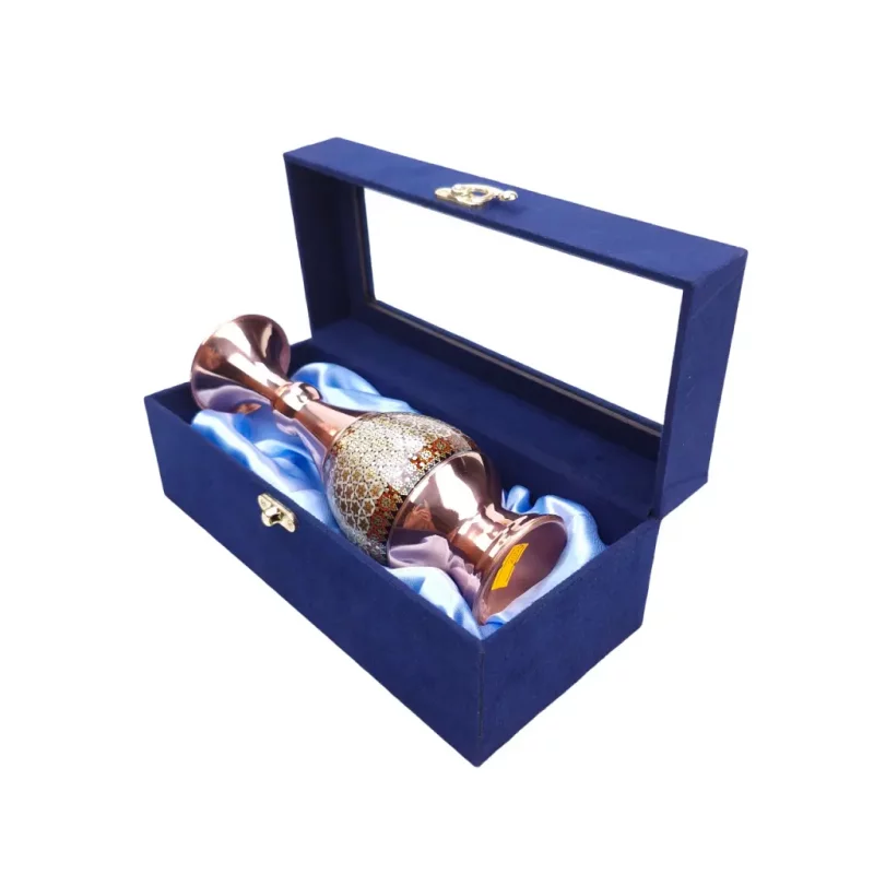 گلدان صراحی مس و خاتم سایز 25 کد PI5515