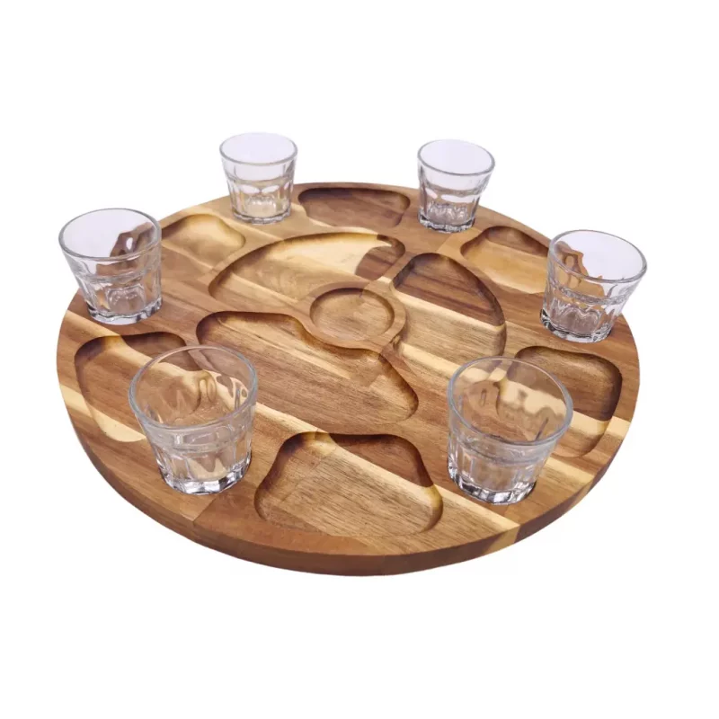 سرو گرد نوشیدنی 6 نفره پایه چرخشی + 6 عدد شات کد WD5577