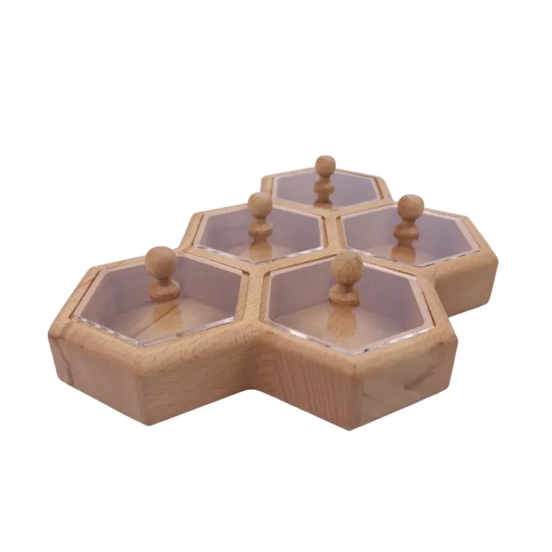 ظرف پذیرایی چوبی مدل لانه زنبوری کد WD5691