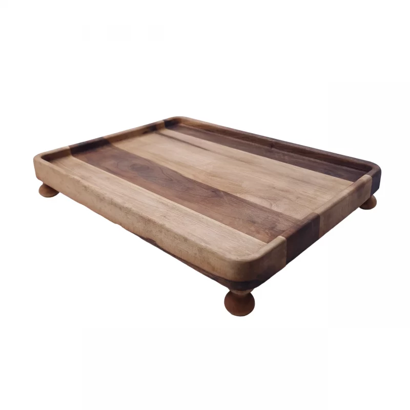 سینی چوبی پایه دار مستطیل متوسط کد WD5910