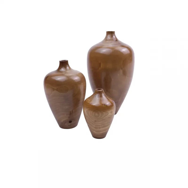 ست گلدان جوبی کوزه ای سه تایی  کد WD5983