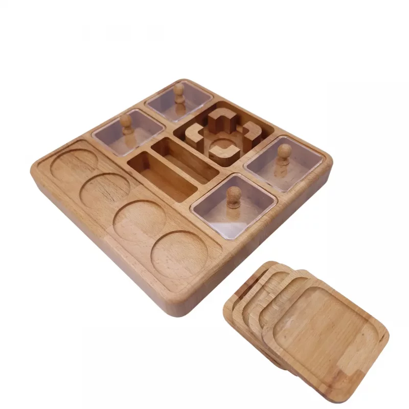 جعبه پذیرایی چوبی انوشا با زیرلیوانی کد WD5808