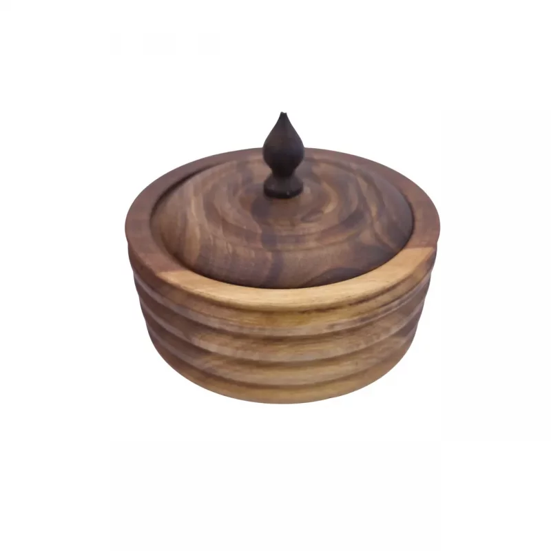 شکلات خوری چوبی گرد خط دار کد WD6012