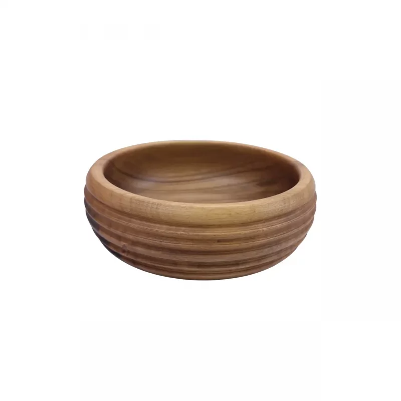 کاسه چوبی خمره ای خط دار  قطر  20 کد WD6031