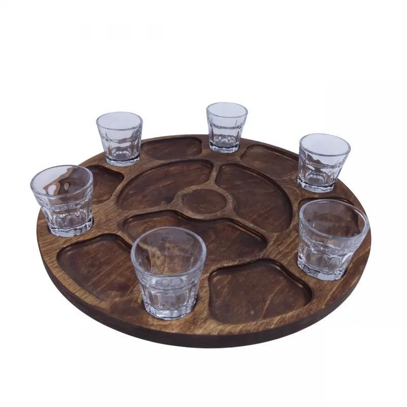 سینی سرو چوبی چرخشی با شات کد WD6046