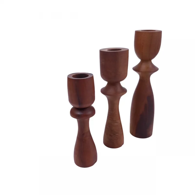 ست شمعدان رومیزی 3 تایی عناب کد WD6041