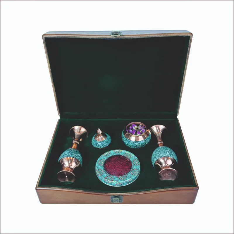 پک هدیه صنایع دستی و زعفران مدل فیروزه کد PZ149