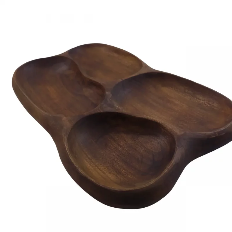 سینی اردو چوبی دفرمه طرح مربع کد WD6061