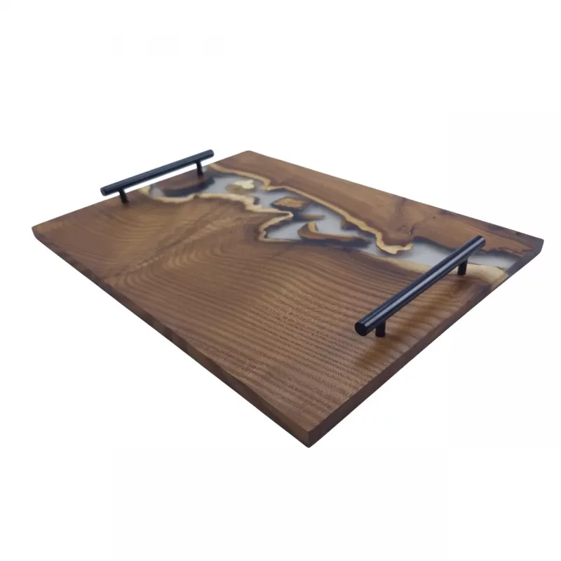 سینی پذیرایی چوب و رزین 40 سانت کد WD6119