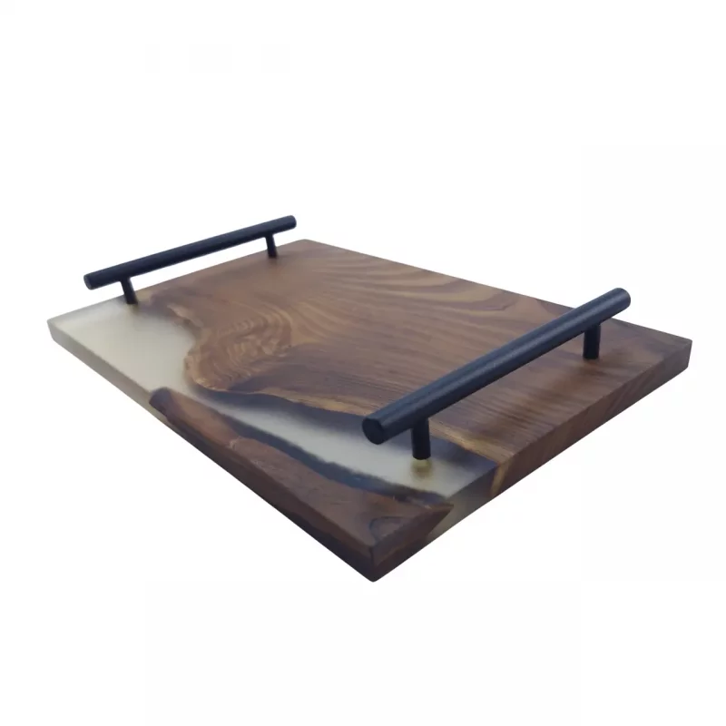 سینی پذیرایی چوب و رزین 30 سانت کد WD6123