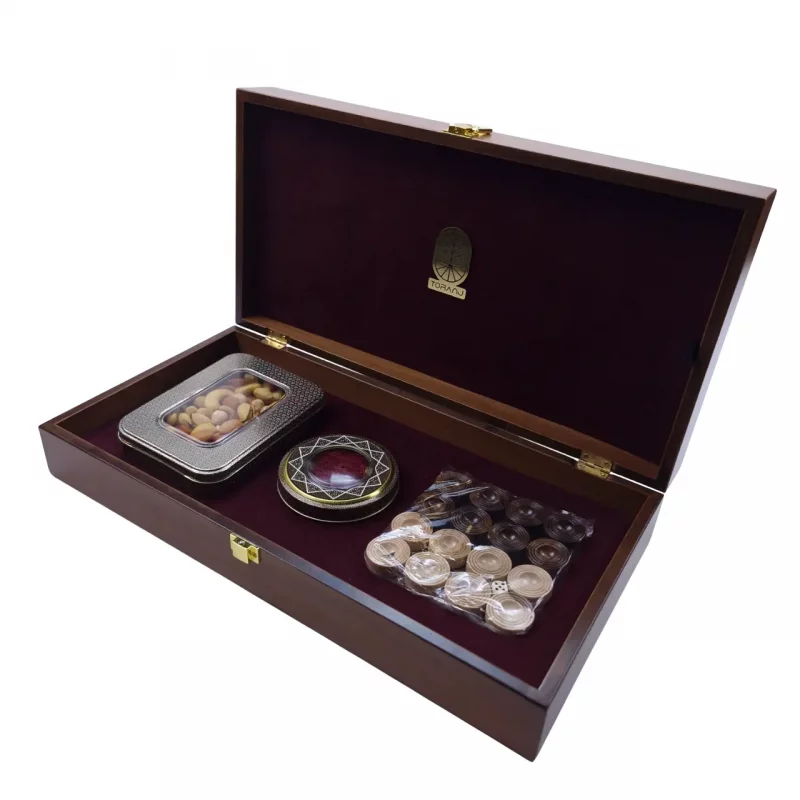 پک هدیه تخته نرد آجیل و زعفران لارا کد PY5551