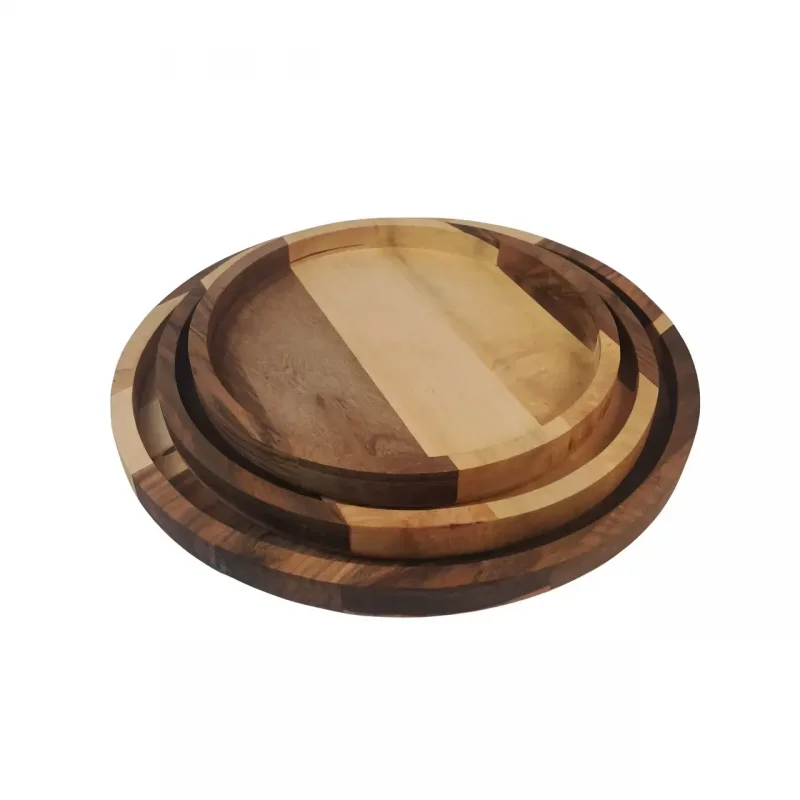 سینی چوبی گرد ساده سه سایز کد WD6163