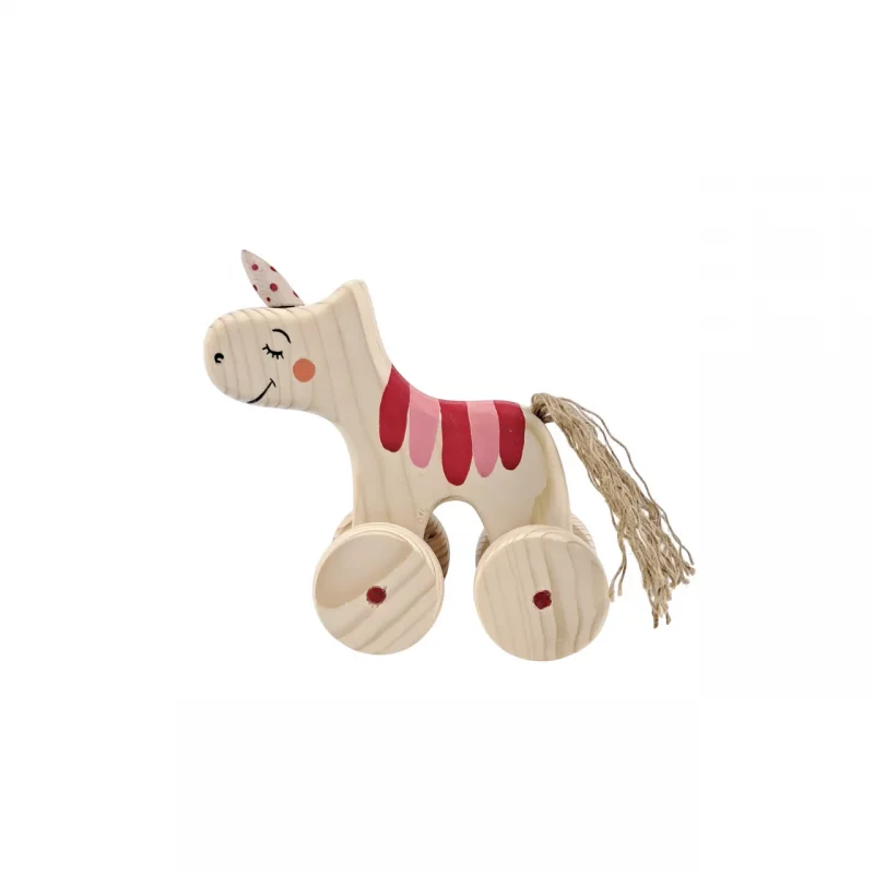 عروسک چوبی اسب چرخدار کد WD6171